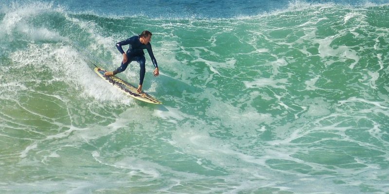 Surfing at Perranporth